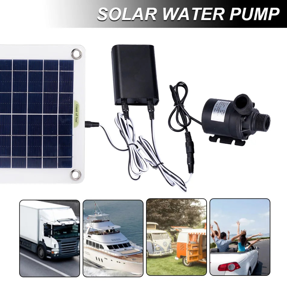 Set de Bomba de Agua Solar 100W 800L/H - Panel Solar Portátil y Ultra Silencioso para Estanques, Fuentes y Jardines
