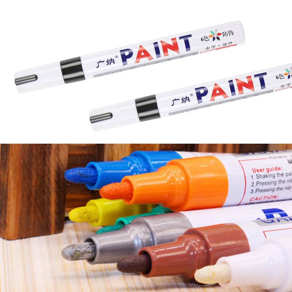 Marcador de Pintura para Llantas de Auto, Penetra Oily White Waterproof, Permanente para Neumáticos de Caucho, Metal, CD, y Graffiti - 1 pieza