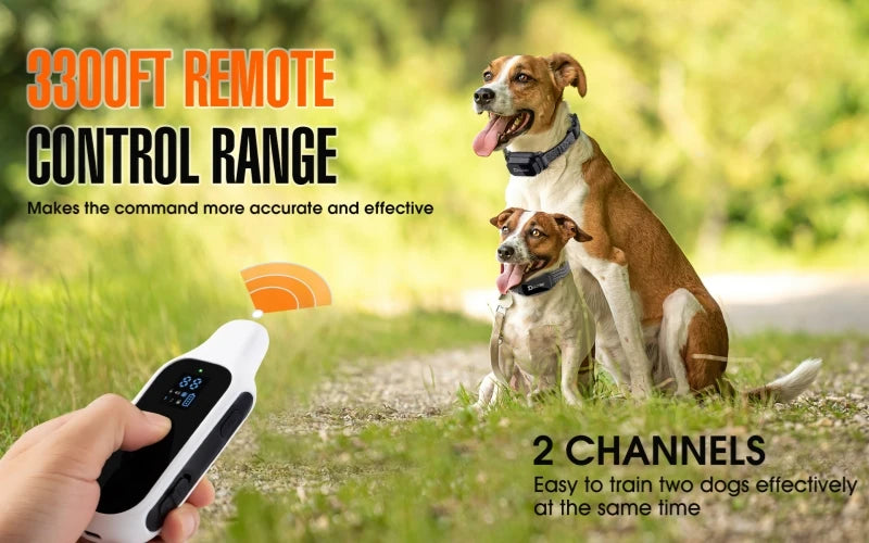 Collar de Entrenamiento para Perros Digital de 800m, Impermeable, Recargable, con Control Remoto y Pantalla LCD para Perros de Todos los Tamaños, Shock, Vibración y Sonido