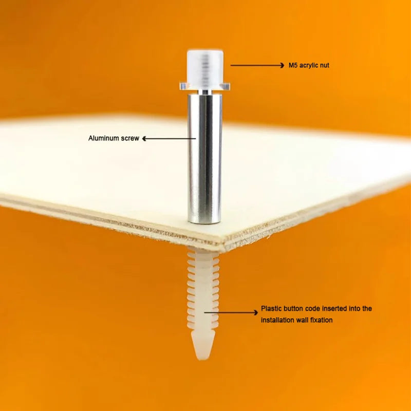 M4 M5 Tuercas de Acrílico Transparentes para Instalación de Letras de Canal, Montaje con Pernos de Acero Inoxidable, 500 piezas en Stock