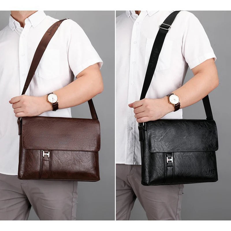 Maletín de Hombre en Cuero PU - Bolsa Ejecutiva para iPad, Documentos A4, y Trabajo, Messenger Crossbody, Diseño Masculino