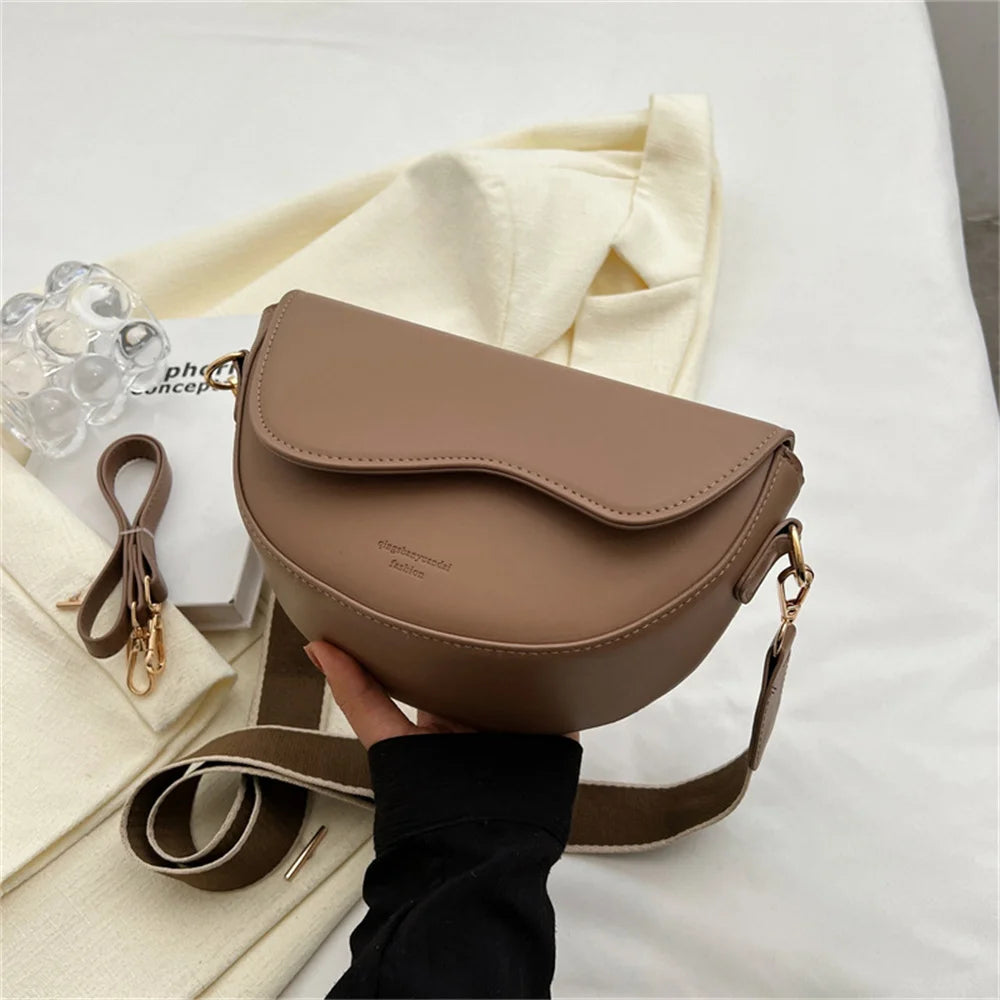 Nuevos Bolsos Crossbody de Cuero PU para Mujer con Correa Ancha Roja Estilosa, Bolsos de Hombro de Color Sólido, Bolsos Underarm de Moda