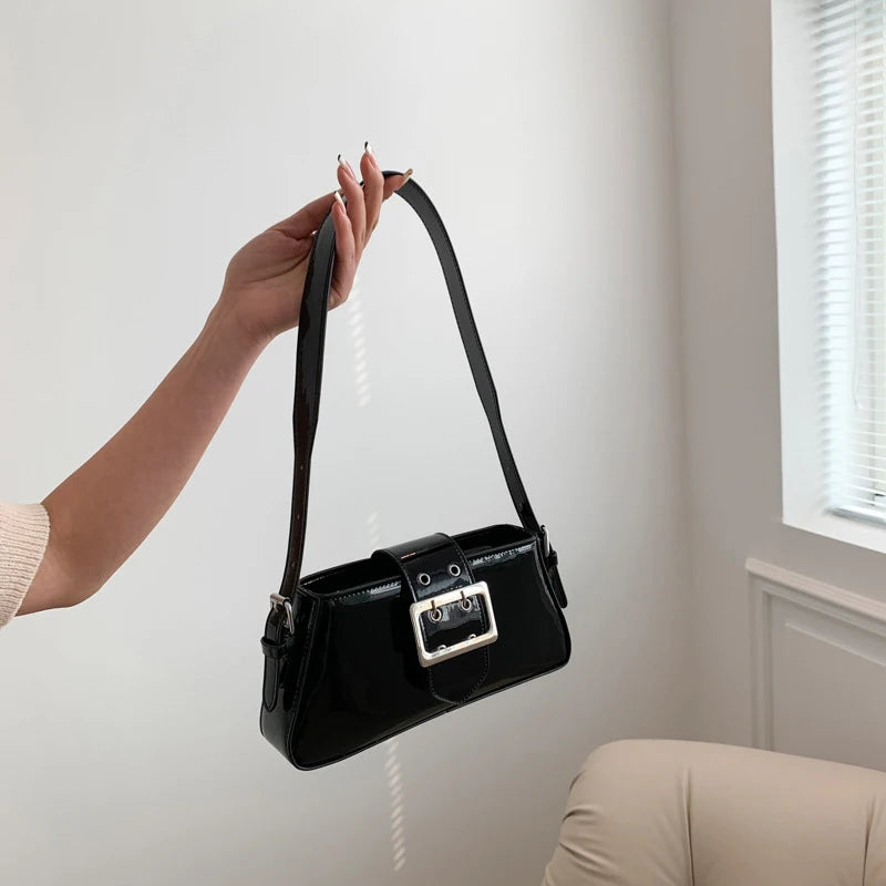 Fashion Women Handbag PU Leather Shoulder Bags Female Casual Solid Color Messenger Bag for Women Luxury Silver Underarm Bag