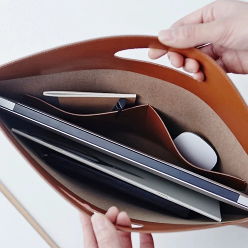 Maletín de Negocios para Mujer - Bolso de Mano Elegante para Laptop, Gran Capacidad, PU Leather