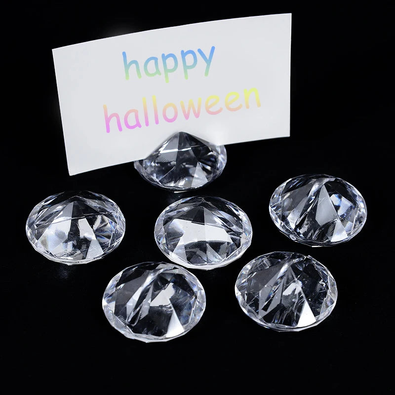 10 Pcs Soporte de Tarjeta de Mesa Diamante Acrílico, Clip de Tarjeta para Nombres o Fotos, Decoración de Boda y Aniversario
