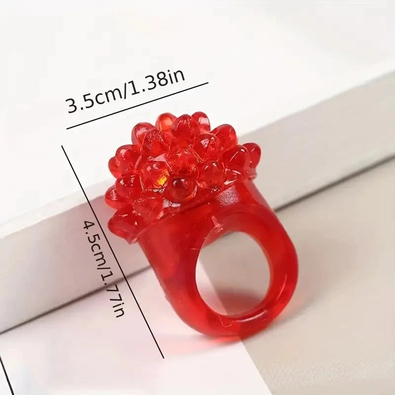 Anillos Luminosos LED de Luz Colorida - Anillos de Fresa Brillantes para Fiestas, Juguetes de Luces Interactivas y Accesorios de Celebración Glow in The Dark