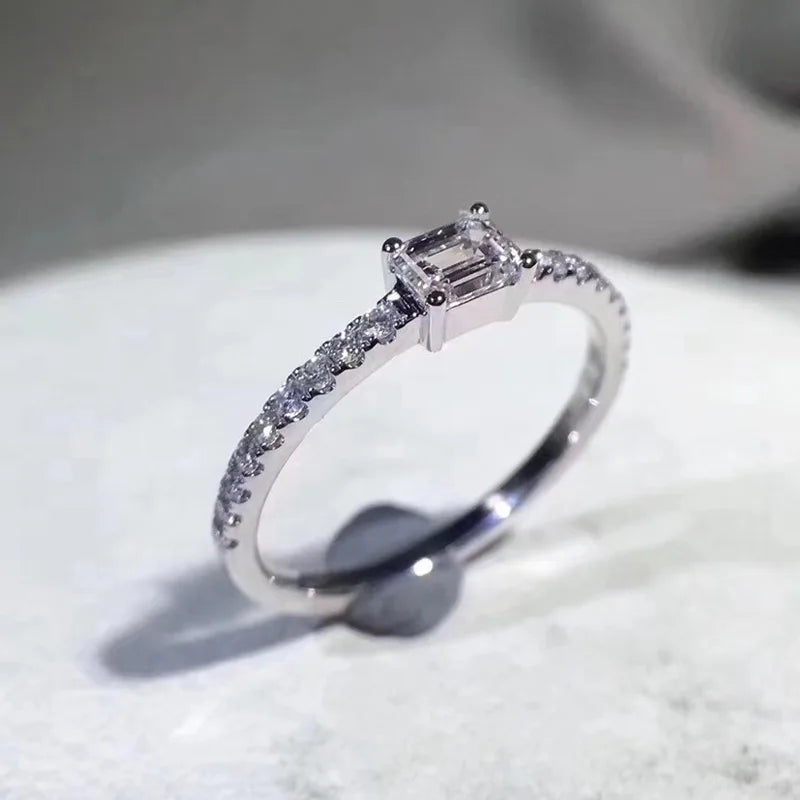 Anillos sencillos para mujer, de plata de ley S925, moissanita, compromiso, boda, novia, regalo de joyería Eternity, novedad de 2022