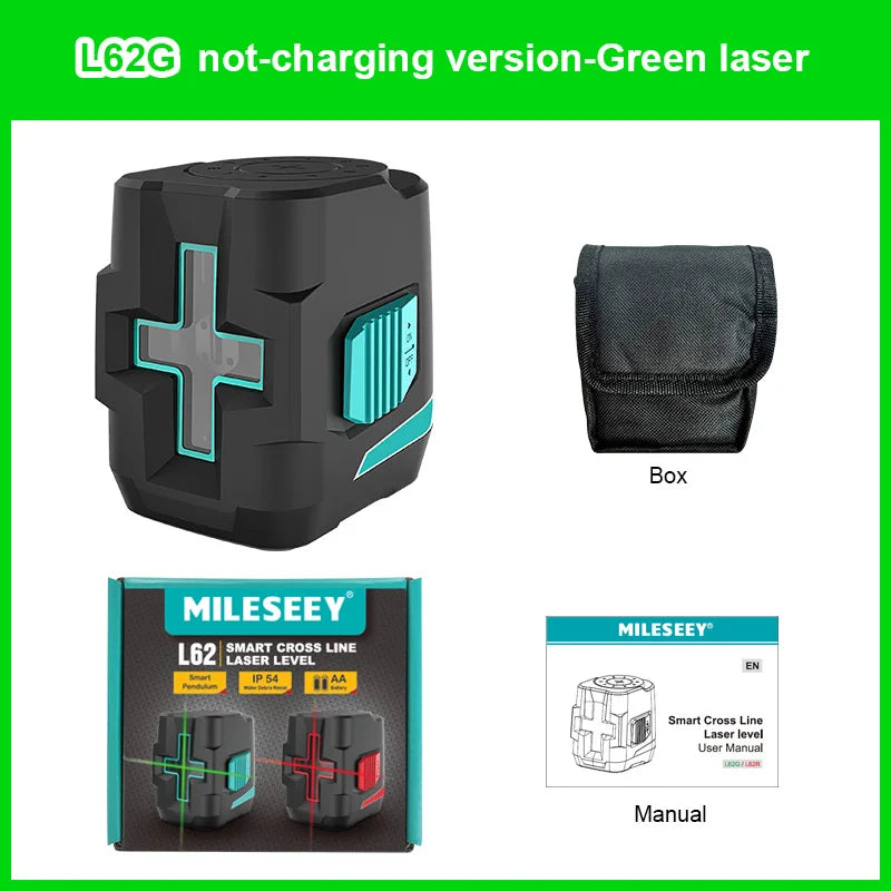 MiLESEEY Nivel Láser 2 Líneas Rojo/Verde, 3D Autonivelante con Trípode y Batería Recargable