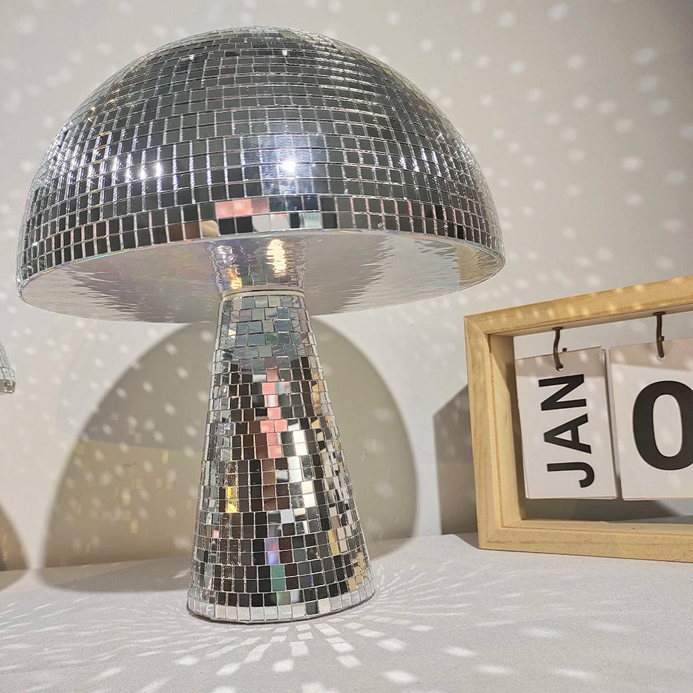 Disco Ball para Decoraciones en Casa y Fiestas, Espejo en Forma de Hongo para Bodas y Eventos