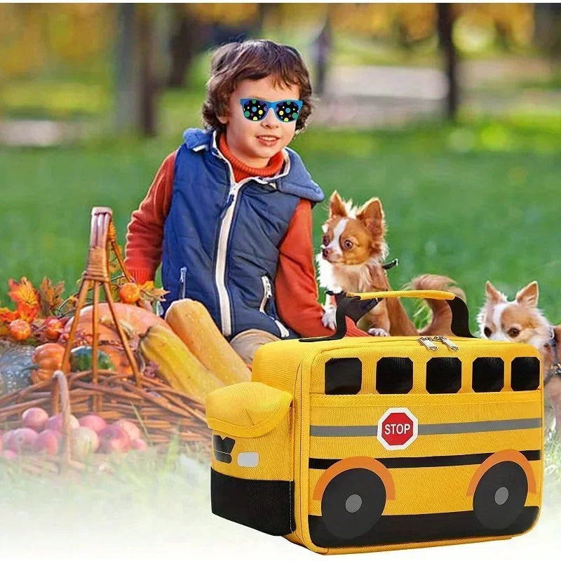 Bolsa Térmica Infantil de Carrito, Bolsa de Comida para Picnic con Diseño de Dibujos Animados, Ideal para Camping y Uso Diario