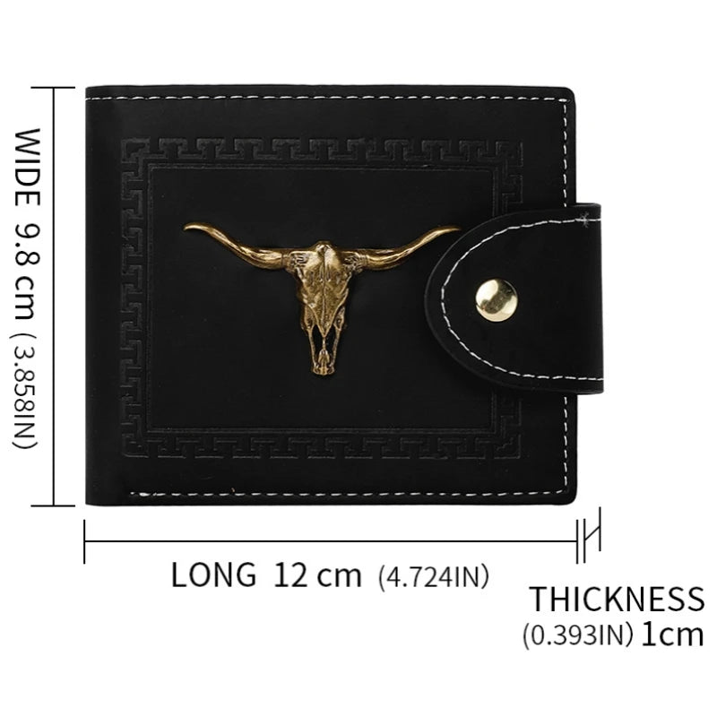 Cartera de Cuero Oxhead para Hombre, Clip de Cuero Mate con Cierre de Cremallera y Botón, Tarjetero y Monedero, Ideal como Regalo