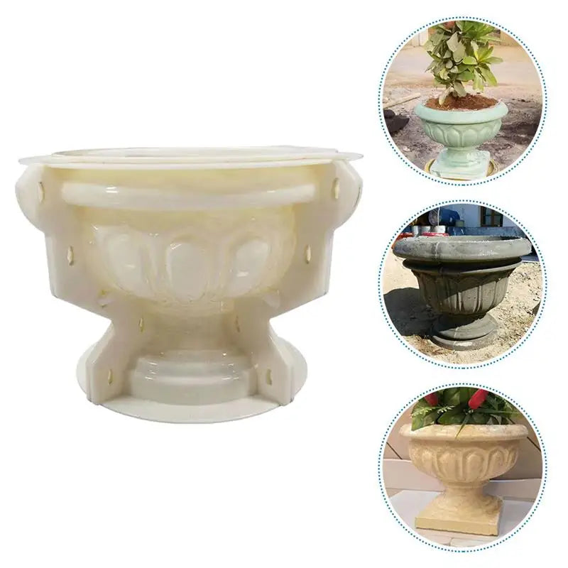 Molde para macetero DIY, molde de plástico para hacer macetas de estilo europeo, ideal para bonsái y manualidades en cemento