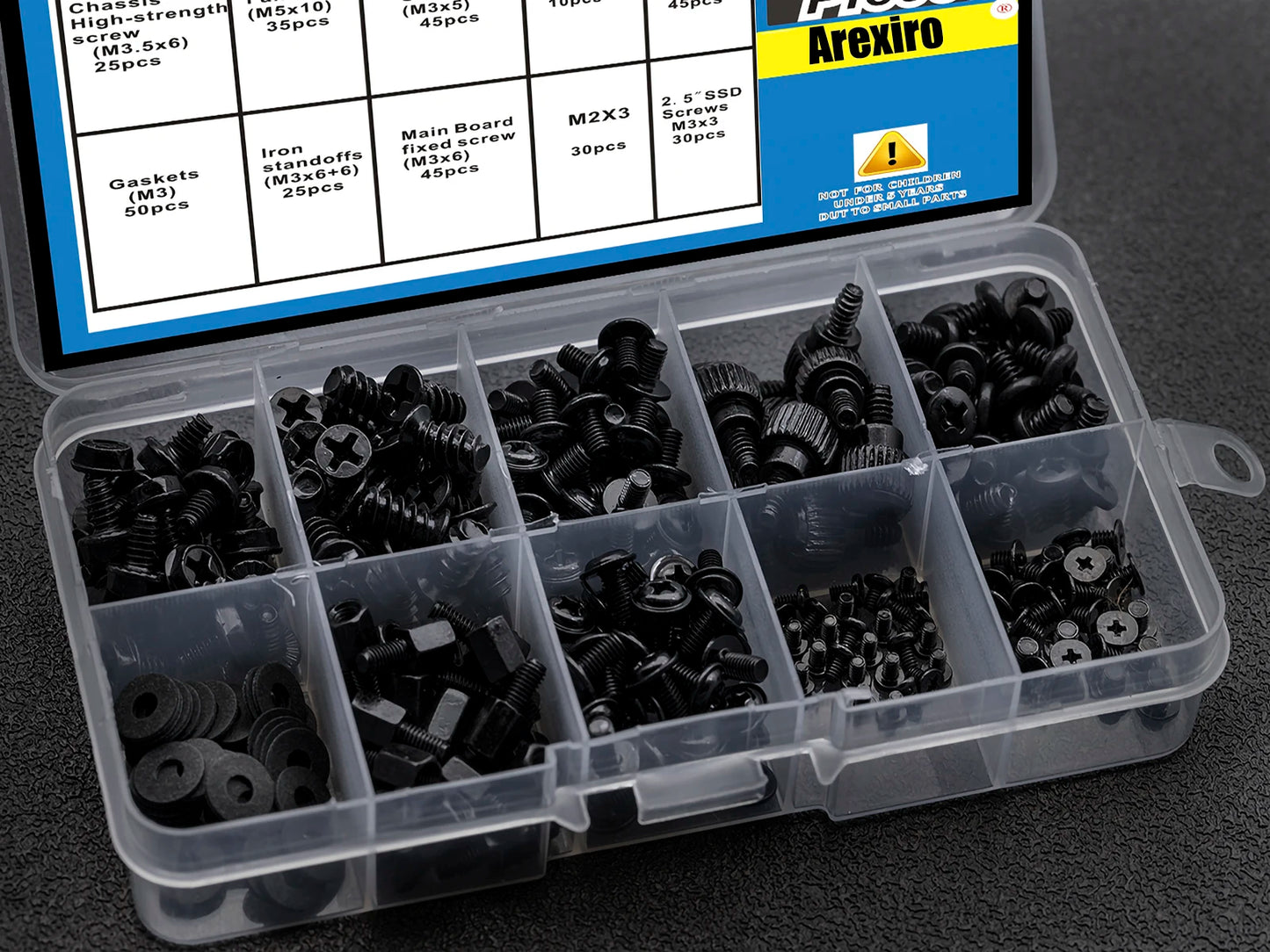 Kit de Tornillos para Placa Base - 340 Piezas para Montaje de HDD, SSD, y Componentes de PC