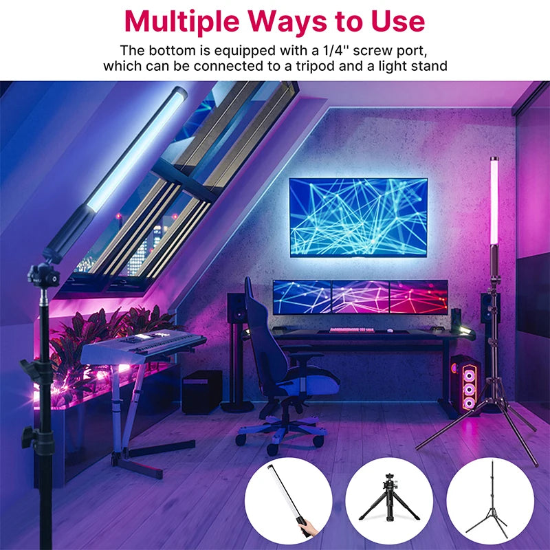 Ulanzi VL119 Luz RGB Portátil de Mano, Barra de LED de 19.68 Pulgadas, CRI 95+, 2500K-9000K para Fotografía y Estudio