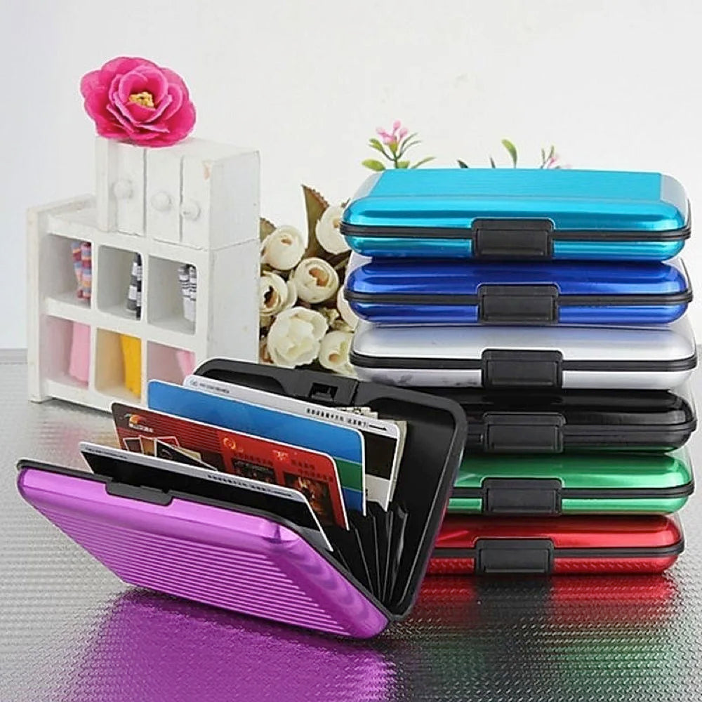 Credit Card Holder Wallet Metal Name Card Holder Waterproof Credit Card Protector for Women Men