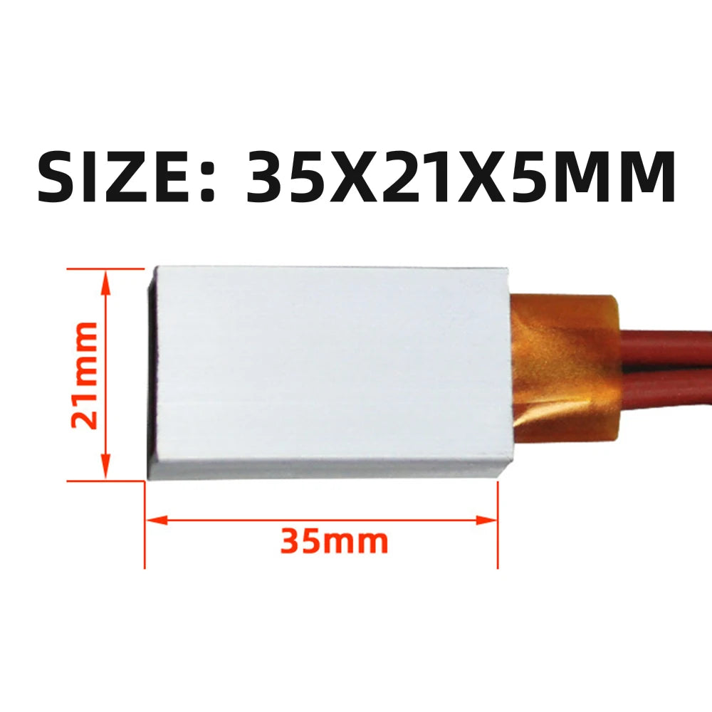 Placa de Calentamiento Eléctrica PTC de 12V – Termostato de 70°C a 200°C con Carcasa de Aluminio para Conservación de Calor y Anticongelante