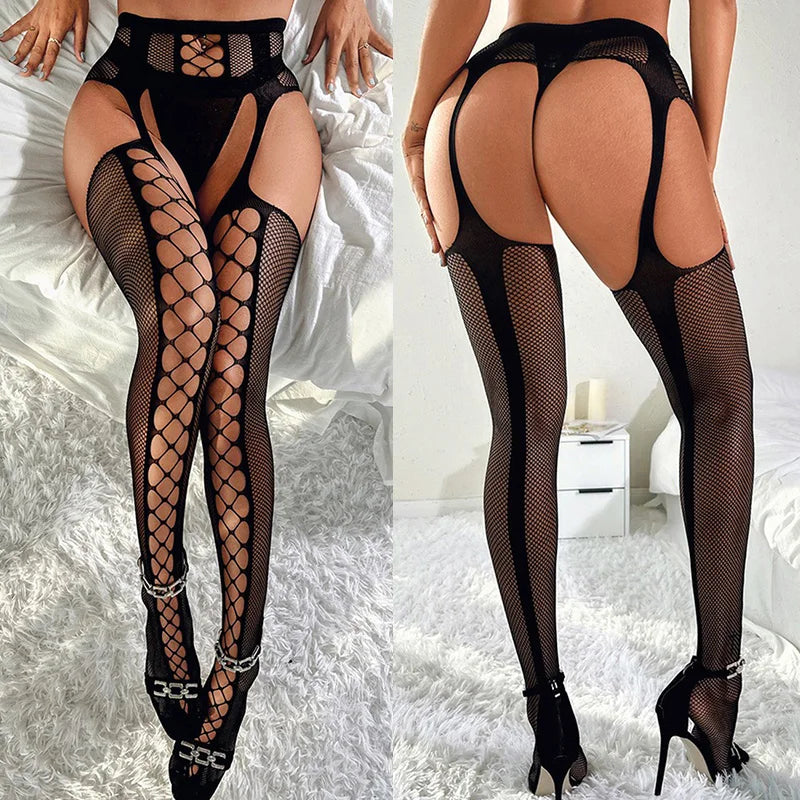 Lencería Sexy para Mujer | Juego Adulto con Accesorios Eróticos | Tirantes y Medias | Bragas Sensuales y Seductoras