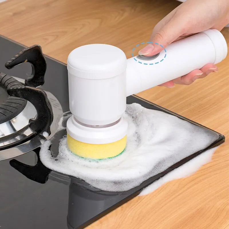 Brocha de Limpieza Eléctrica Multiusos para Cocina y Baño - Cepillo Inalámbrico Portátil para Platos, Ollas y Sartenes