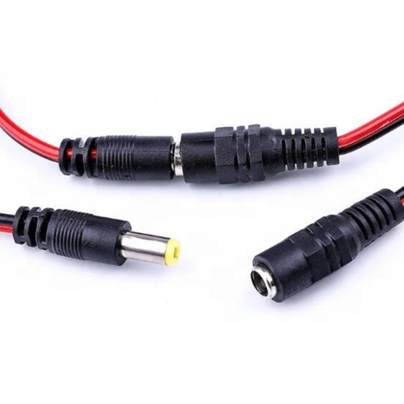 Cable de Alimentación Pigtail 12V DC para Cámara CCTV, 10 Piezas, Conector Macho y Hembra 5.5*2.1 mm
