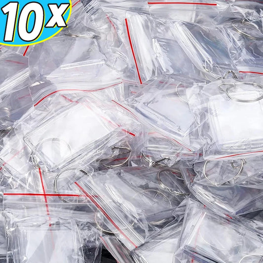 1/5/10pcs Llaveros de Acrílico Transparentes con Foto - Marco Personalizado con Borlas y Diseño Varios