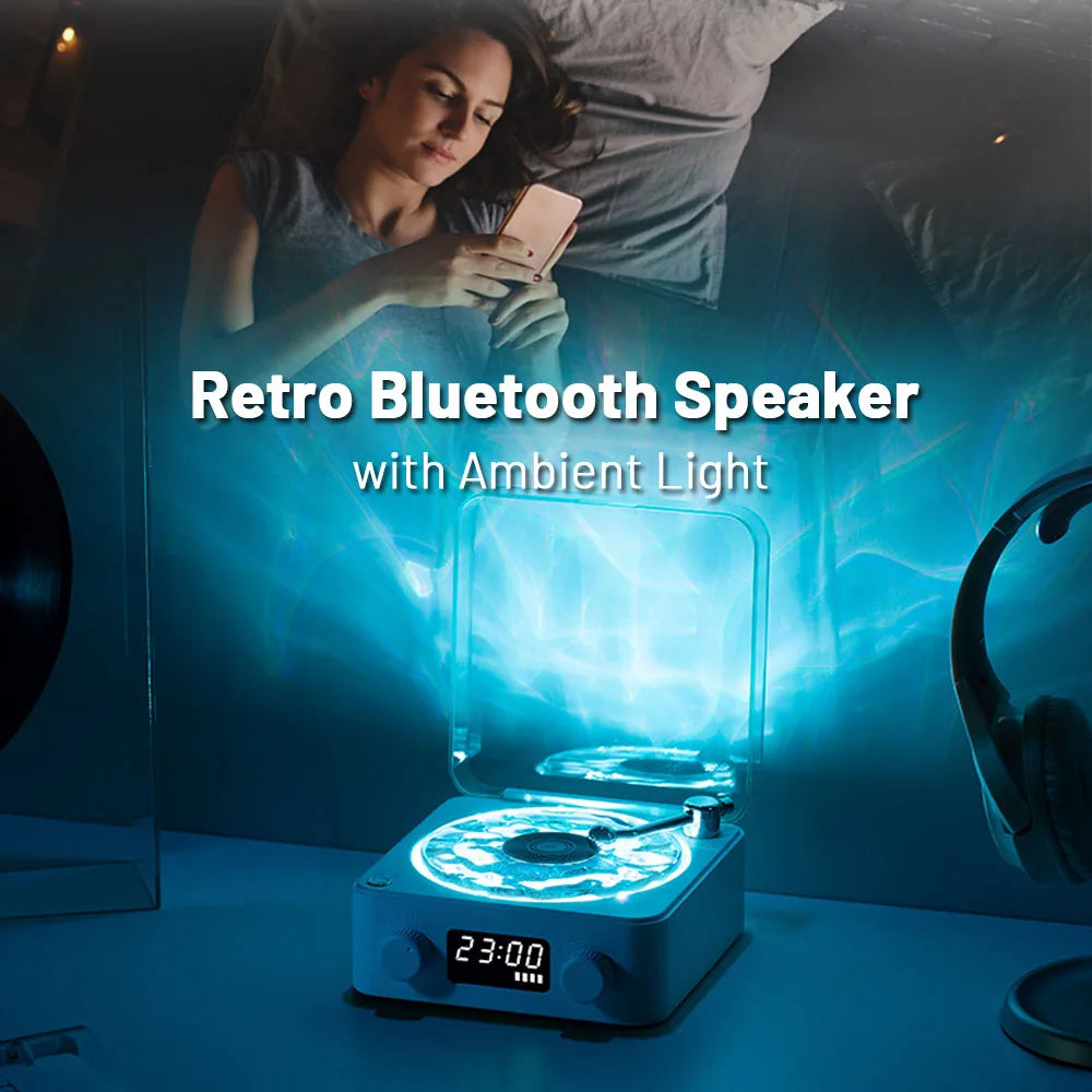 Mini Altavoz Bluetooth Retro con Ruido Blanco | Portable y Vintage con Luz RGB, Ideal para Dormir y Relajarse