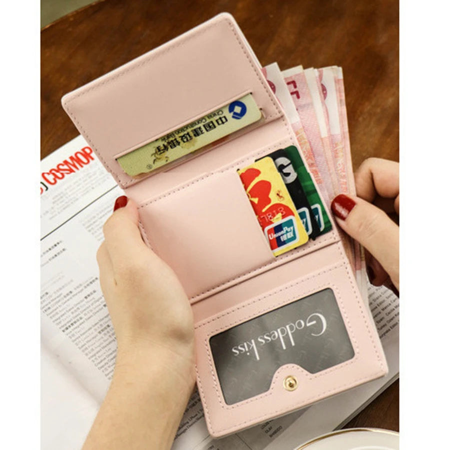 New Women Wallets Female PU Leather Purses Short Hasp Purse for Women Small Money bag Coin Purse Card Holder Clutch Dropshipping