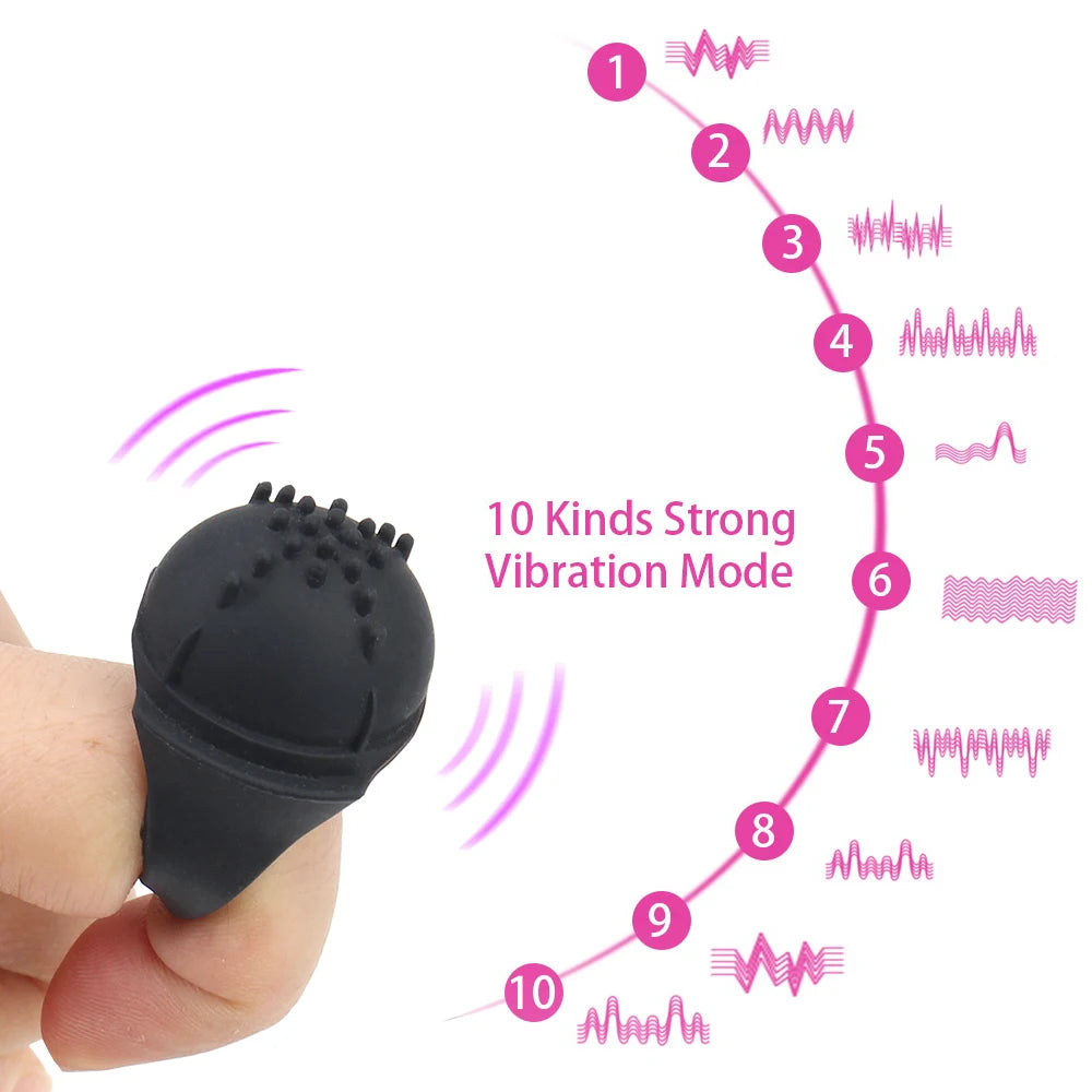 Vibrador de Dedo para Mujer | Estimulador Clitorial de 10 Velocidades | Juguete Erótico de Silicona para Masturbación Femenina | Estimulador de Punto G