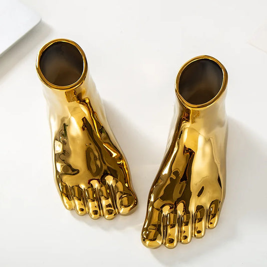 Florero Nórdico Creativo – Decoración Moderna de Cerámica, Adorno de Pie para el Hogar, Artesanías Simples y Sofisticadas, 2 Piezas o 1 Pieza