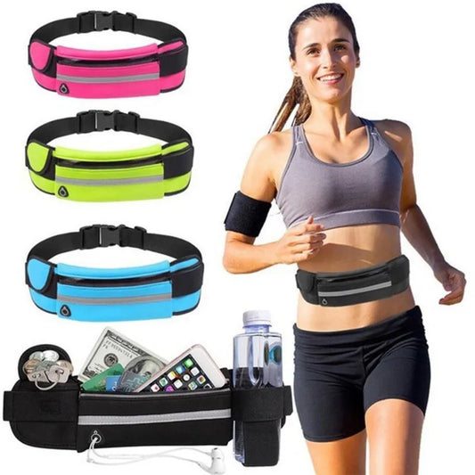 Cinturón Deportivo para Hombres y Mujeres - Fanny Pack para Maratón, Running y Actividades al Aire Libre con Botella de Agua y Compartimento para Teléfono