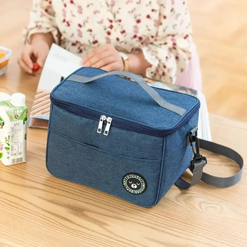 Bolsa Térmica Portátil para Almuerzo, Caja Insulada con Correa para Hombro, Bolsa Impermeable para Oficina y Comidas al Aire Libre