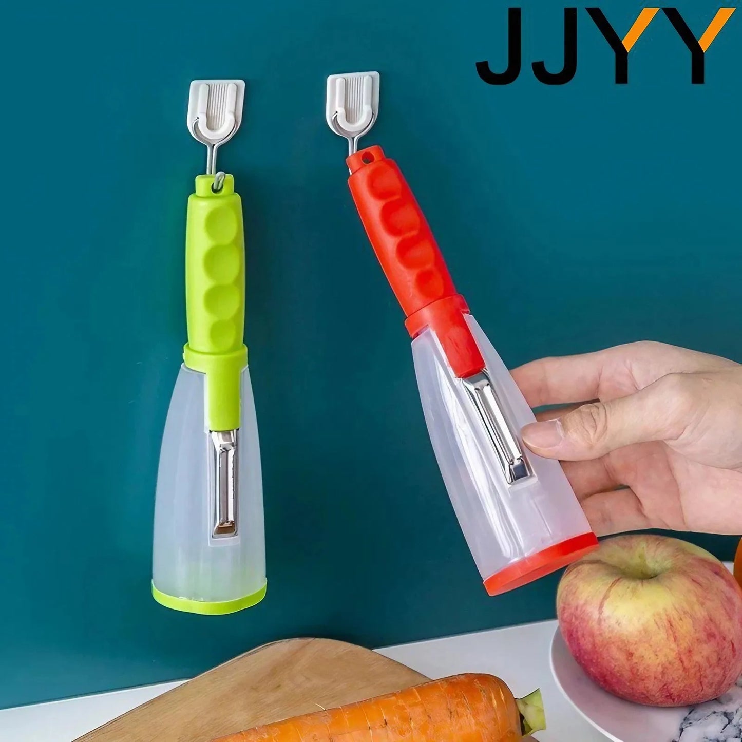 Cuchillo Pelador Multifuncional con Almacenamiento de Stonego - Cuchillo Pelador para Verduras y Frutas con Tubo de Almacenamiento - Utensilios de Cocina para Pelar Manzanas y más