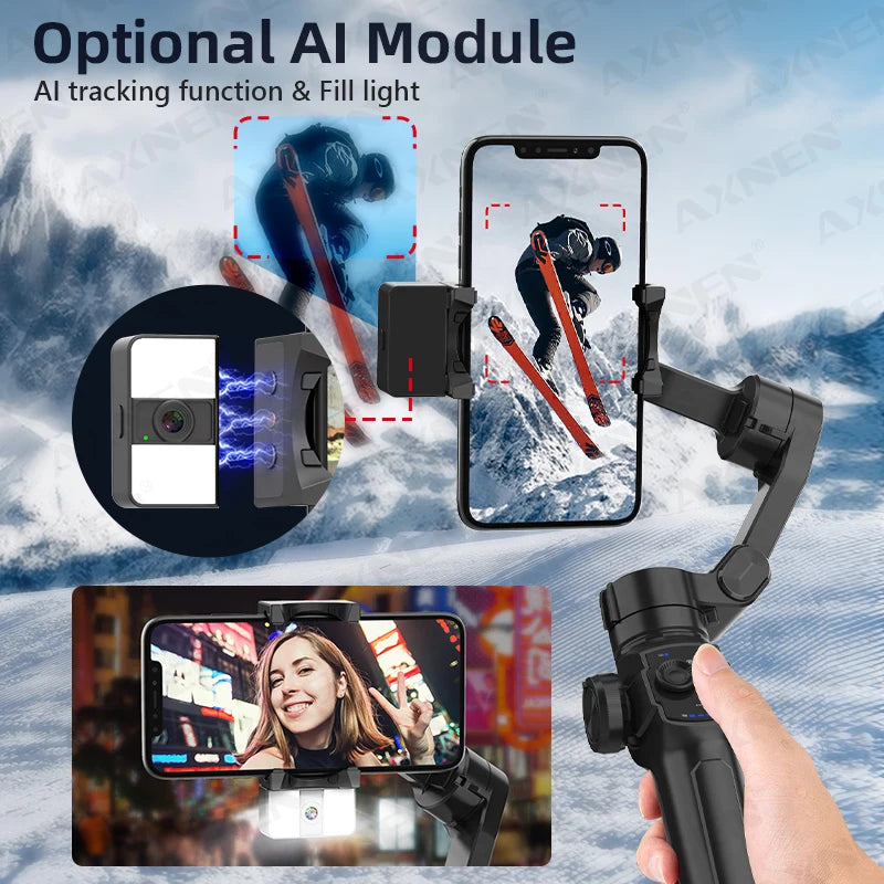 Nuevo Estabilizador de 3 Ejes AXNEN HQ4 para Smartphone con Seguimiento Inteligente Opcional