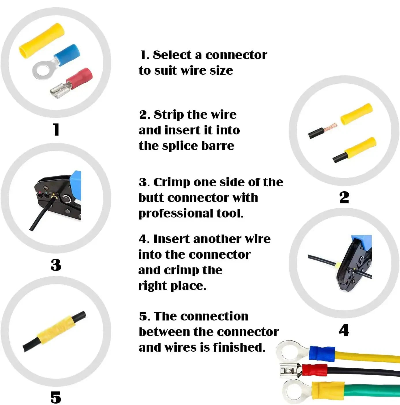 Kit de Conectores de Cable 280pcs: Terminales Aislados Macho y Hembra, Terminales de Crimpado Frío, Conectores de Espada y Empalme