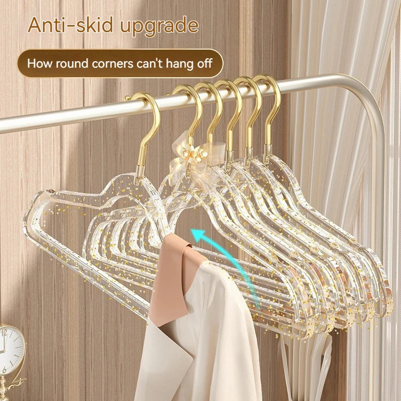 Percha Acrílica Antideslizante para Ropa - Organizador de Armario, Estante para Pantalones y Abrigos, Ahorra Espacio