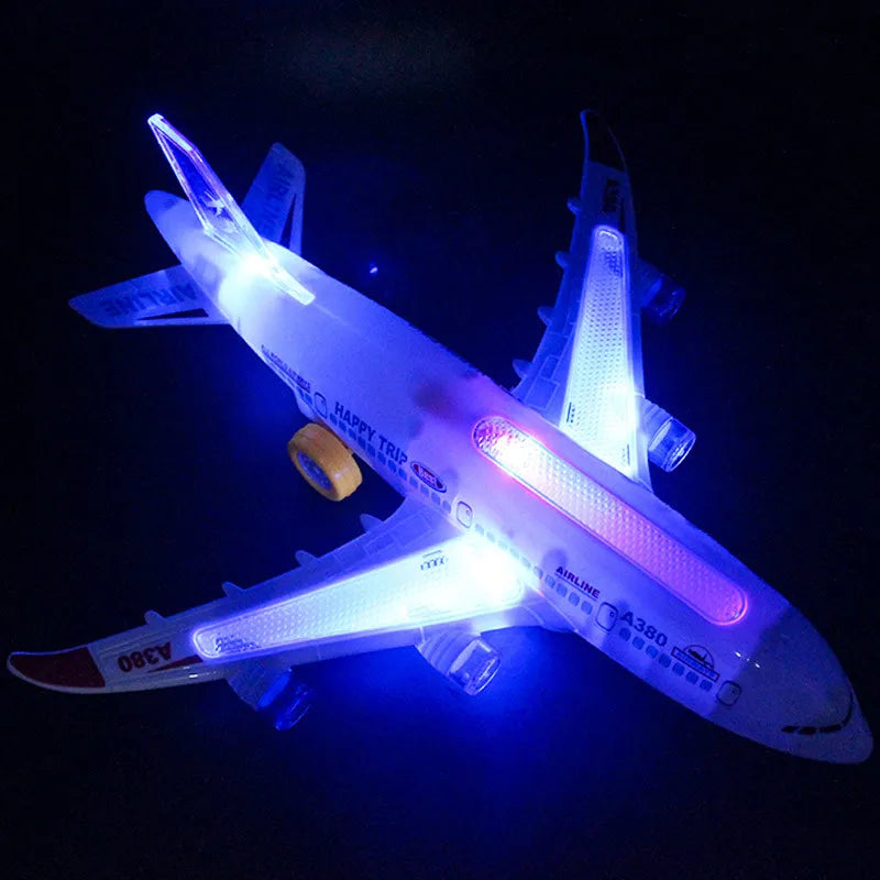 Avión de Juguete Infantil con Luces LED y Sonido – Modelo de Avión para Armar DIY, Juguete Eléctrico para Niños, Regalo de Cumpleaños para Niños