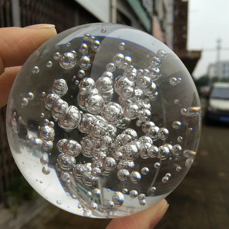 Bola de Burbuja de Cristal Transparente - Esfera Feng Shui para Oficina y Decoración del Hogar en Varios Tamaños