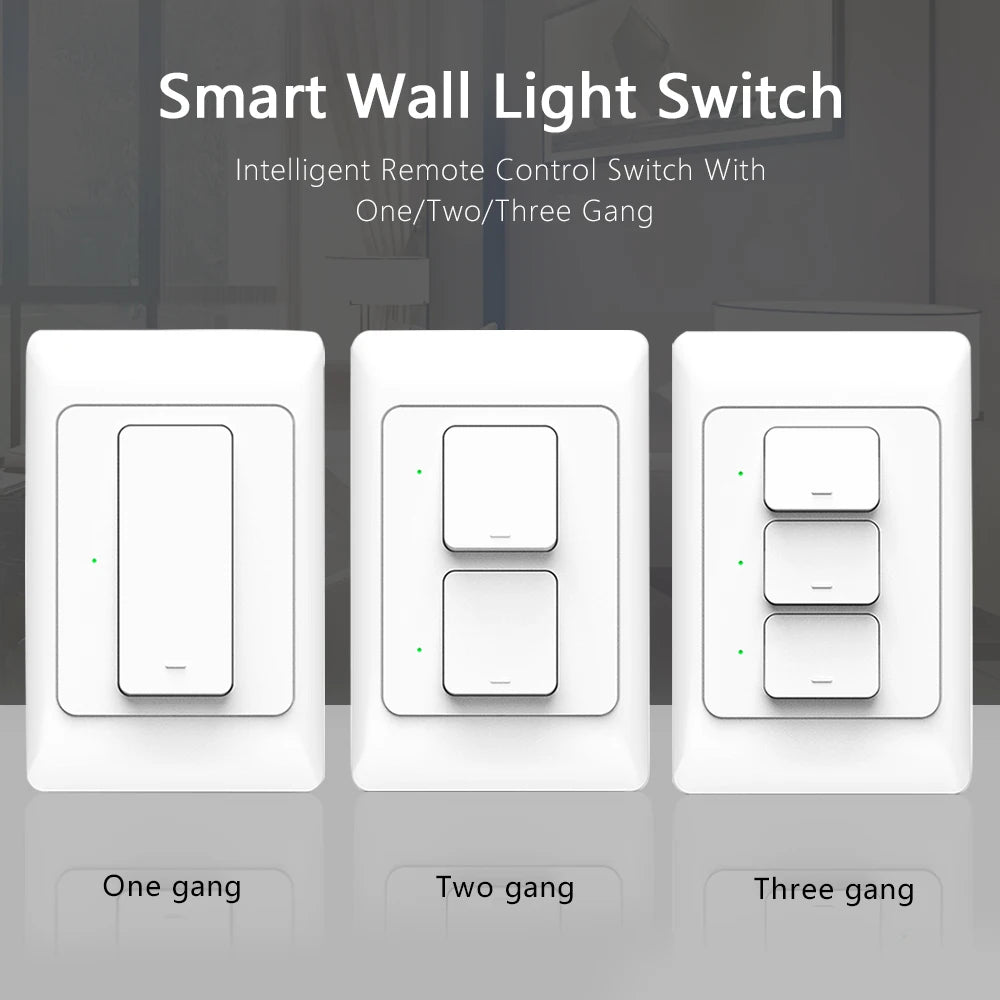 Interruptor Inteligente de Pared Tuya Zigbee3.0 con Botón Físico y Control Remoto por Voz Compatible con Google Home y Alexa