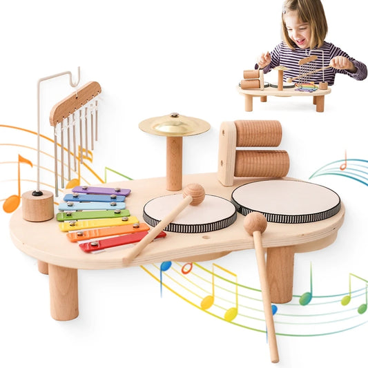 Instrumentos Musicales de Madera para Bebés - Juguete de Percusión Multifuncional, Piano de Ocho Tonos, Regalos de Cumpleaños Montessori