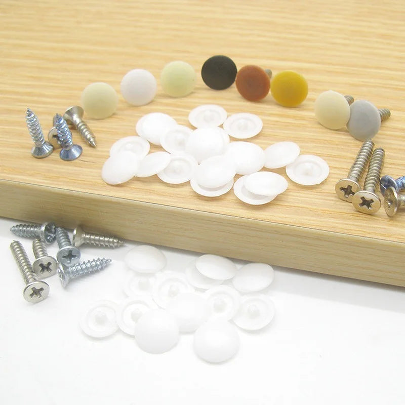 100 Piezas de Cubiertas Plásticas para Tornillos - Tapas Protectores de 12mm para Muebles y Decoración