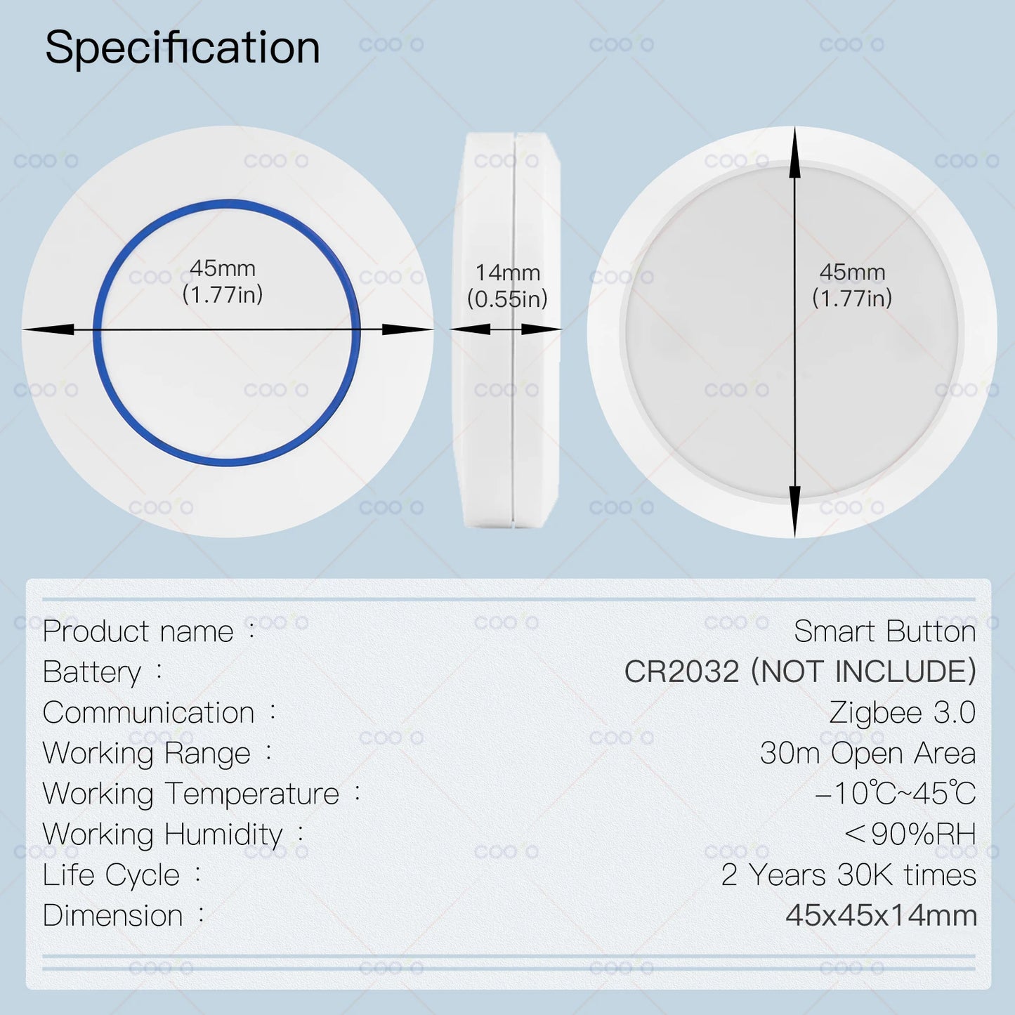 Interruptor Inteligente Tuya ZigBee con Botón Push Inalámbrico - Controlador de Escenas Automatizadas, Alimentado por Batería