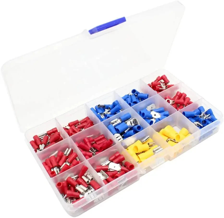 Kit de Conectores de Cable 280pcs: Terminales Aislados Macho y Hembra, Terminales de Crimpado Frío, Conectores de Espada y Empalme