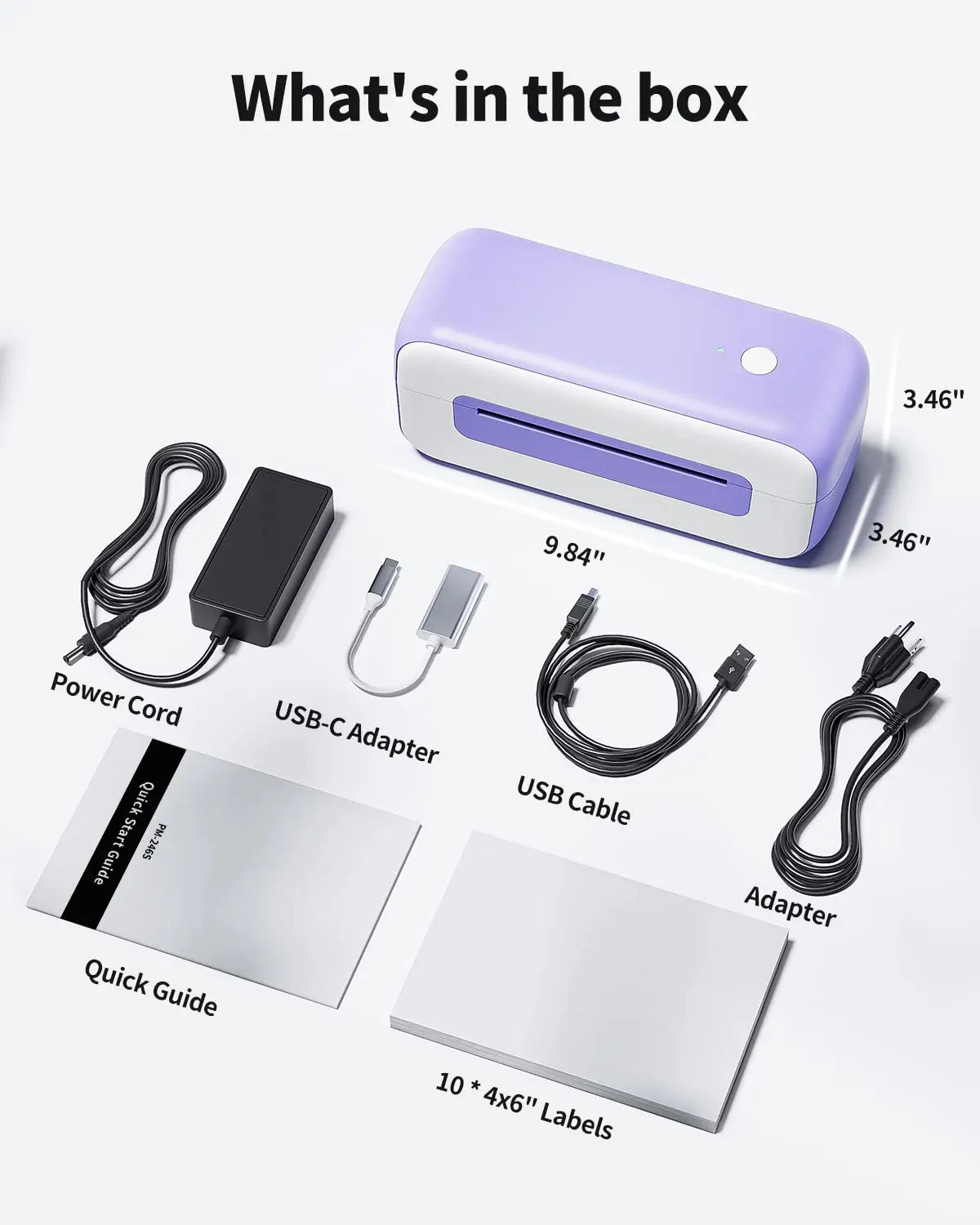 Impresora de Etiquetas Phomemo PM-246S - Térmica de 152mm/s para Etiquetas de Envío 4x6 - Conexión USB para Pequeños Negocios
