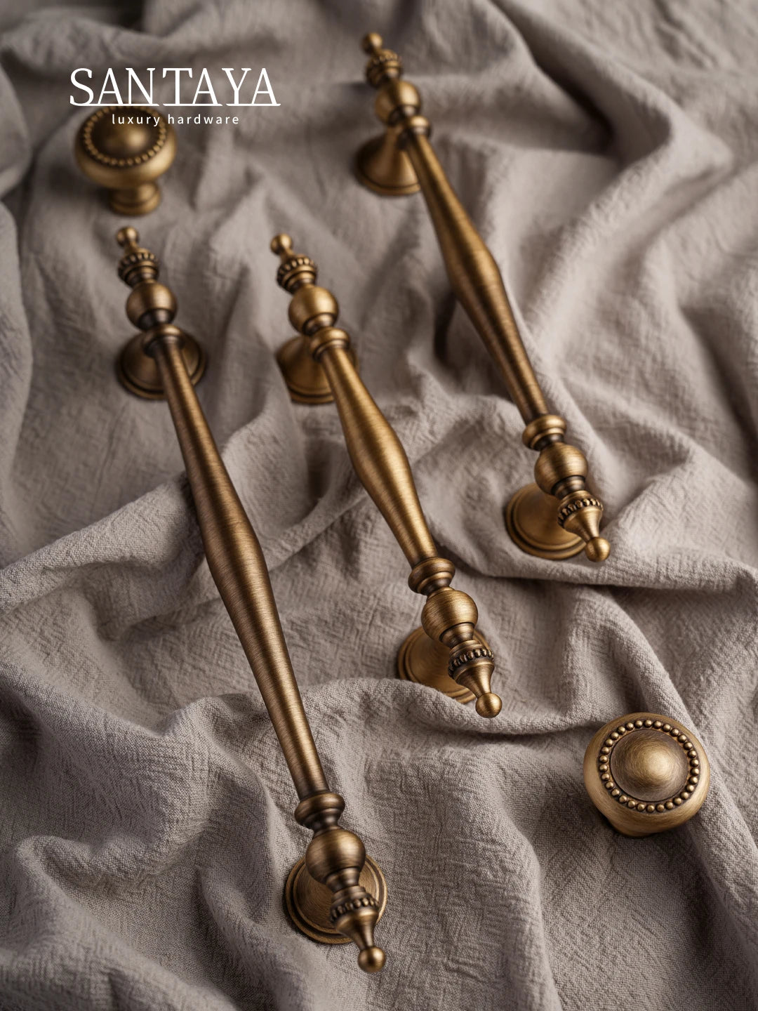 Manijas de Gabinete de Bronce SANTAYA – Tiradores Retro para Muebles y Puertas