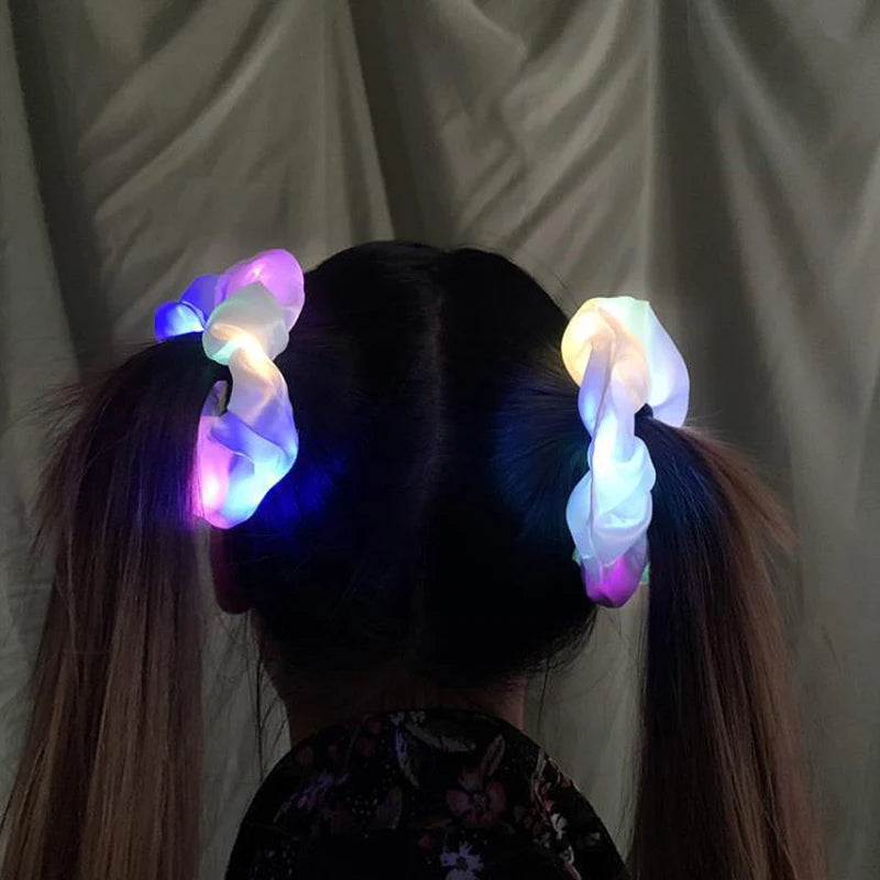 Scrunchies LED Brillantes - 1/10 PCS de Diademas Luminosas para Niñas | Accesorios de Fiesta Iluminados