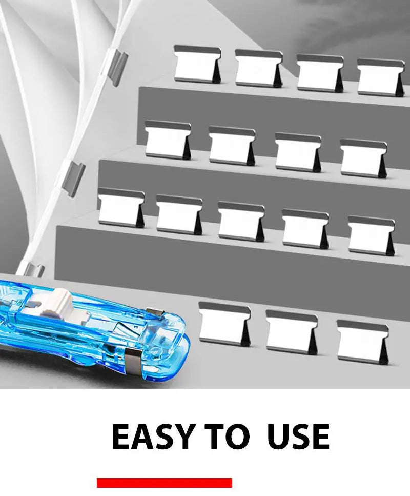 Grapadora de empuje de abrazadera de mano reutilizable sin huellas, Archivo de Libros de papel, carpeta de estudiantes de oficina, herramientas de encuadernación, accesorios de suministros