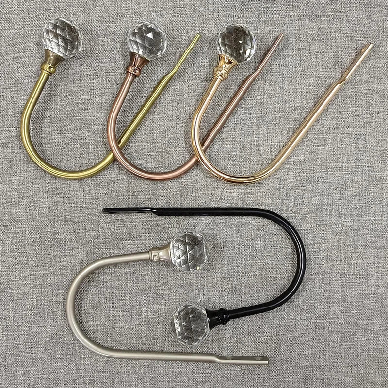 Grilletes de Metal Plateado en Forma de U para Ventana - Ganchos de Amarre de Cortina, 2 Piezas