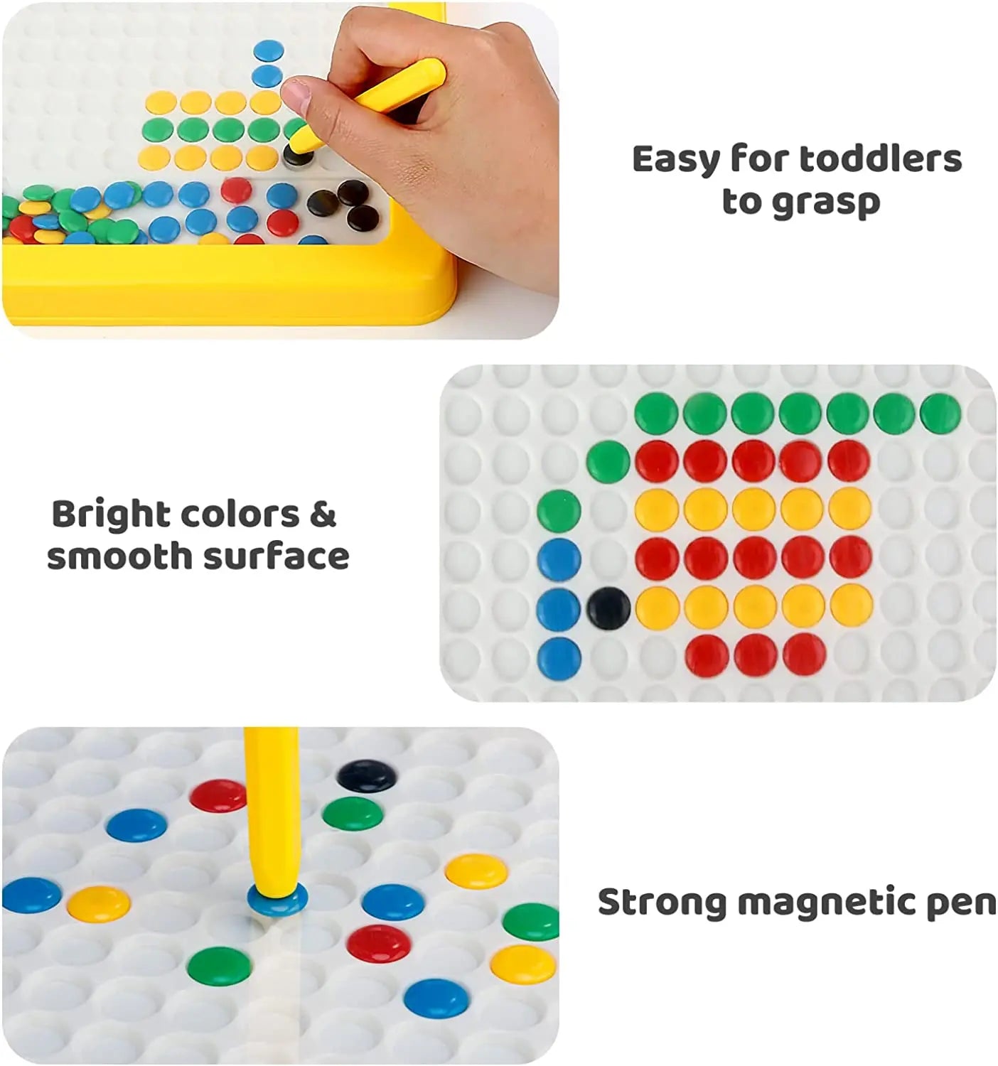 Pizarra Magnética para Niños - Tablero de Dibujo con Lápiz Magnético y Perlas, Juguete Educativo Montessori para Viajes