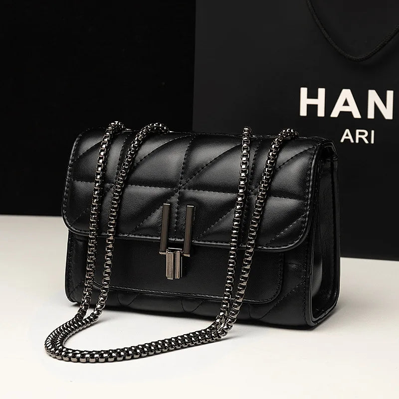 Bolso cruzado con cadena para mujer, bandolera de un solo hombro, estilo cruzado diagonal