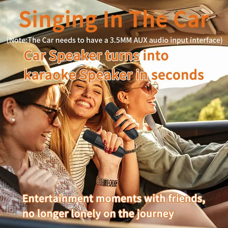 Companion Karaoke Inalámbrico DS-K1 - Micrófono Dinámico Bluetooth 5.3 con Mezclador DSP y Amplificador para Coche y Altavoces
