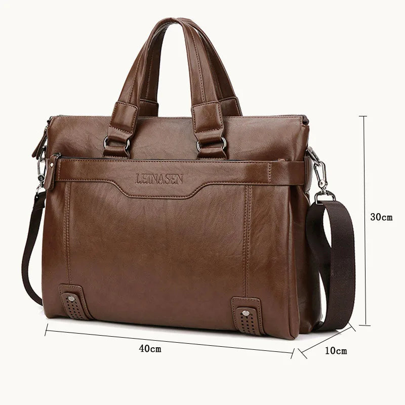 Maletín de Negocios para Hombre – Maletín de Cuero PU de Alta Calidad para Laptop